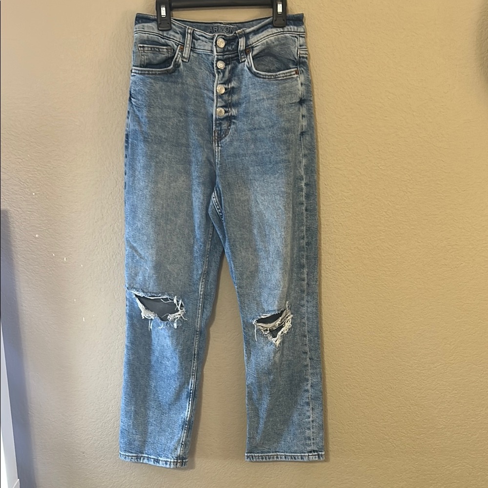 Arizona Jean Company High Rise Blue Distressed Jeans